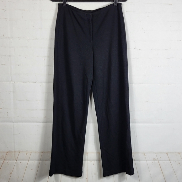 Eileen Fisher Wool Blend Knit Workwear Career Pants in Black Small - Picture 3 of 8